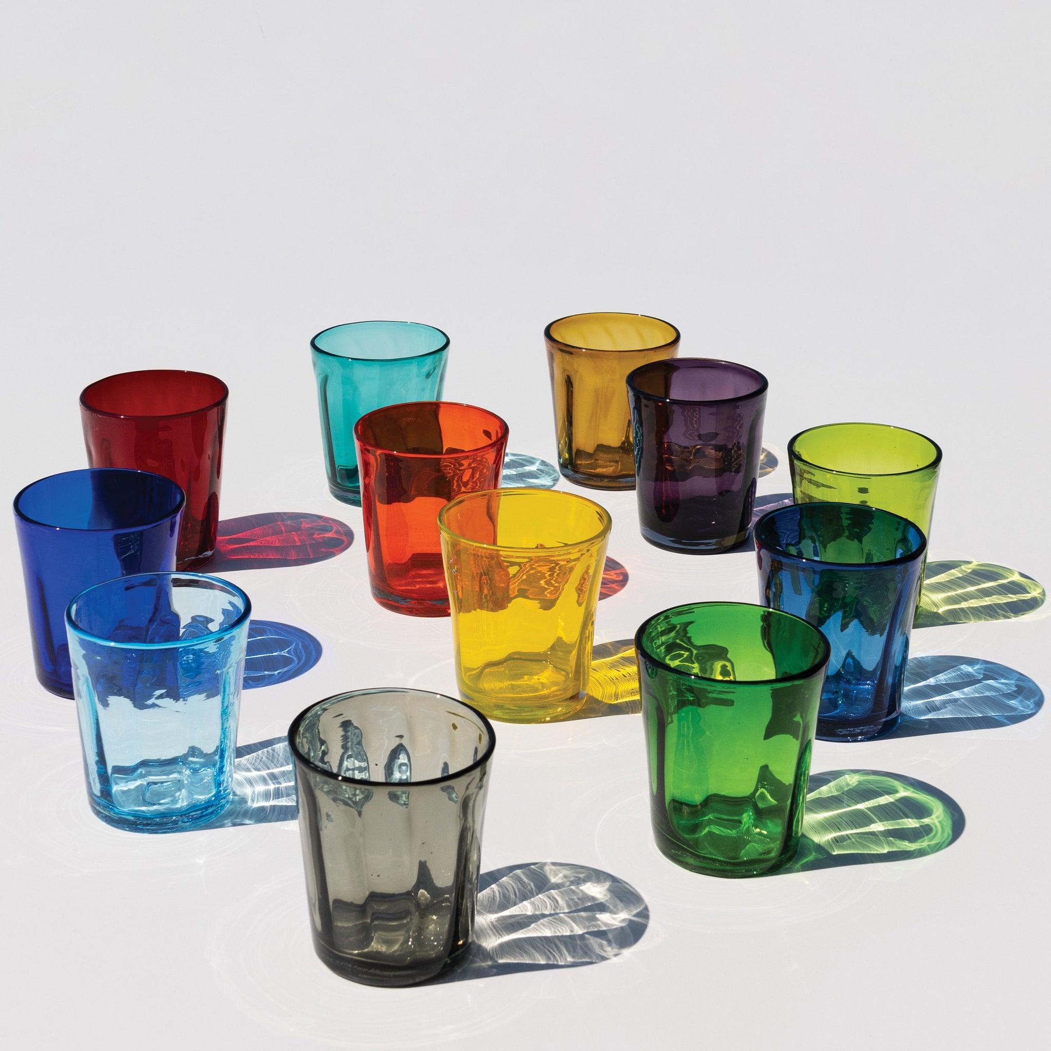 Euro Ceramica Bara Collection 6 Piece Tumbler Set - 6 Recycled Glass Tumbler Cups - No Stem - 14oz Capacity, Standard, (TND-34-211166)